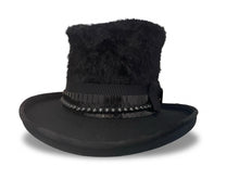 Load image into Gallery viewer, HC - Victoria - Black Mixed Media Gothic Top Hat