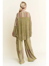 Load image into Gallery viewer, J. Her - Mineral wash Star Striped Cargo Straight Terry Pants