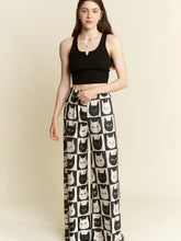 Load image into Gallery viewer, Jade By Jane - Cat Face Print Wide Pants