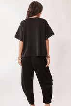 Load image into Gallery viewer, Davi & Dani - Solid Flowy Top With Elastic Waist Band Pants Set - Black