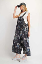 Load image into Gallery viewer, Flower Printed Washed Denim Overalls
