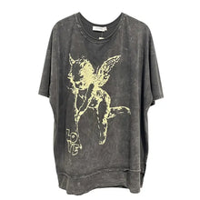 Load image into Gallery viewer, I Love Linen - Distressed Tee with Image of Cupid in Three Colors