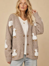 Load image into Gallery viewer, J.nna - Hey Duck Knit Button Sweater Taupe
