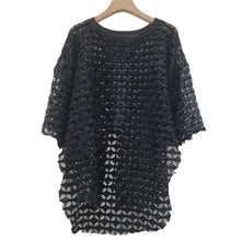 Load image into Gallery viewer, HCB - Mesh Slit Short Sleeve Top – Summer Irregular Style