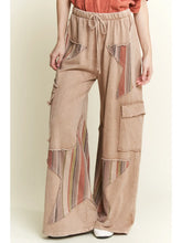 Load image into Gallery viewer, J. Her - Mineral wash Star Striped Cargo Straight Terry Pants