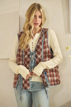 Load image into Gallery viewer, Oli & Hali -Blue Washed Tie Front Quilted Detail Vest