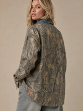 Load image into Gallery viewer, J.nna - Denim Collar Camo Shacket