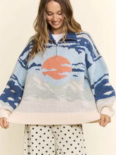 Load image into Gallery viewer, Dani & Davi - Scenic Mountain Landscape Half-Zip Sweater