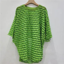 Load image into Gallery viewer, HCB - Mesh Slit Short Sleeve Top – Summer Irregular Style