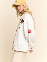 Load image into Gallery viewer, Davi & Dani - It Ain’t My First Rodeo Denim Trucker Jacket