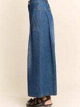 Load image into Gallery viewer, Davi & Dani - High Waisted Front Slit Wide Leg Denim Pants