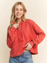 Load image into Gallery viewer, J HER - Mineral Wash Active Kangaroo Pocket Top
