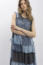 Load image into Gallery viewer, Bluevelvet - Contrast Blocked Mineral Washed Denim Dress