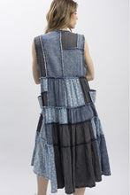 Load image into Gallery viewer, Bluevelvet - Contrast Blocked Mineral Washed Denim Dress