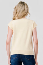 Load image into Gallery viewer, Pixi + Ivy -Cap Sleeve Essential Layering Sweater Top Ivory