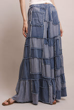 Load image into Gallery viewer, Bluevelvet -WIDE LEG PATCHWORK DENIM PANTS