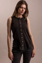 Load image into Gallery viewer, Bluevelvet - Pointelle Sleeveless Button Down Top