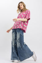 Load image into Gallery viewer, Bluevelvet - Star Patch Round Neck T-Shirt - Hot Pink