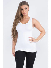 Load image into Gallery viewer, Yelete - Reversible V or U Neckline Seamless Tank White