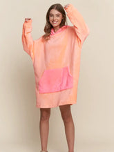 Load image into Gallery viewer, J.nna - Neon Coral Soft Warm Hooded Lounge Wear Top