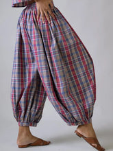 Load image into Gallery viewer, HCB - Hamilton Pants, Cotton Checkered-Print Pants Pink