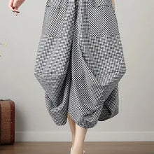 Load image into Gallery viewer, HCB - High Waisted Irregularity Elasticity Plaid Pleated Pockets Skirts