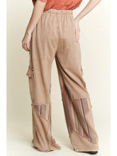 Load image into Gallery viewer, J. Her - Mineral wash Star Striped Cargo Straight Terry Pants