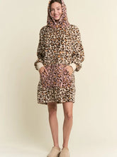 Load image into Gallery viewer, J.nna - Leopard Soft Warm Hooded Lounge Wear Top
