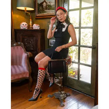 Load image into Gallery viewer, Sock Candy - Polka Dot Bow Knee High Sheer Sock