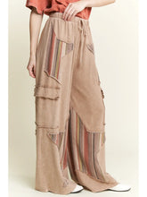 Load image into Gallery viewer, J. Her - Mineral wash Star Striped Cargo Straight Terry Pants