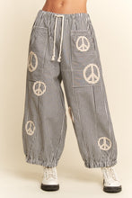 Load image into Gallery viewer, Davi & Dani - Peace Sign Pinstripe Palazzo Pants