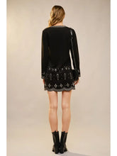 Load image into Gallery viewer, Blue B - Faux Suede Beaded Tunic Dress - Black