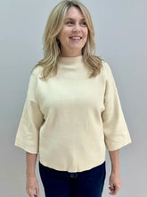 Load image into Gallery viewer, Pixi + Ivy - Mock Neck 3/4 Wide Sleeve Sweater Top - Ivory