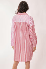 Load image into Gallery viewer, Davi & Dani - Multi Color Stripe Mixed Button Front Tunic Shirt
