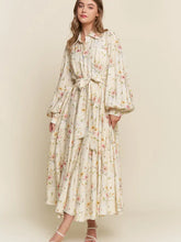 Load image into Gallery viewer, J.NNA - Floral Pattern Maxi Button Down Dress