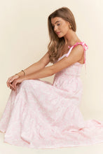 Load image into Gallery viewer, J.nna - Floral Print Empire Neckline Maxi Dress Pink