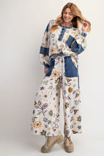 Load image into Gallery viewer, Easel- FLORAL PRINTED MINERAL WASHED PANTS