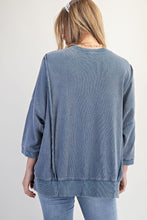 Load image into Gallery viewer, EASEL - LOVE PATCH FRONT WASHED TERRY PULLOVER