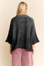 Load image into Gallery viewer, Davi & Dani - Long Sleeve Sweater Cable Knit Pattern Black