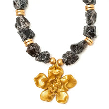 Load image into Gallery viewer, Hidden Truth Jewelry - Smokey Quartz with Camellia Blossom Necklace