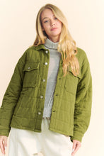 Load image into Gallery viewer, Mineral Pocket Button Front Shacket Shirt Jacket - Army Olive