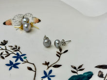 Load image into Gallery viewer, HC - Silver Gray Pearl Stud 6mm