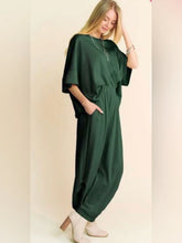 Load image into Gallery viewer, Davi & Dani - Solid Flowy Top With Elastic Waist Band Pants Set - Green