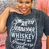Smooth as Tennessee Whiskey Mineral Washed Black Graphic Shirt