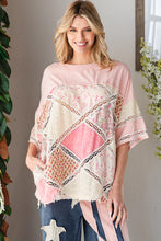 Load image into Gallery viewer, Oli & Hali - WASHED DIAMOND PATCHWORK BOX TEE
