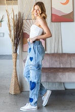 Load image into Gallery viewer, Oli & Hali - WASHED HEART DETAIL MID RISE STRETCH DENIM JEANS