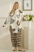 Load image into Gallery viewer, Oli & Hali - WASHED PLAID HEART PATCHWORK BUTTONDOWN SHIRT - Cream