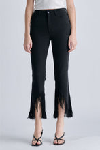 Load image into Gallery viewer, Cello High Rise Crop Flare with Fringe Hem