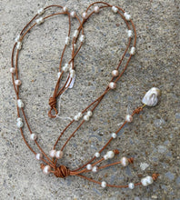 Load image into Gallery viewer, HC Twin Angel Pearl Necklace 27 to 30"
