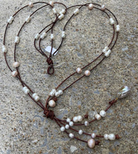 Load image into Gallery viewer, HC Twin Angel Pearl Necklace 27 to 30"